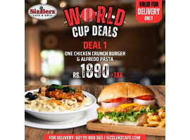 Sizzlerz Cafe & Grill World Cup Deal 1 For Rs.1890/- +Taximage-540